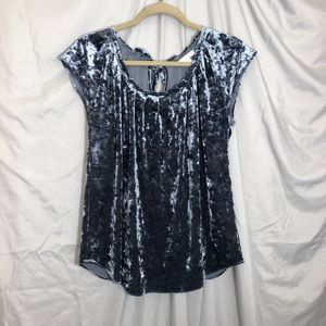 Lauren Conrad Blue Cap-Sleeve Top Sz M